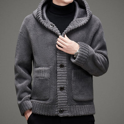 Fur - integrated Double - sided Cashmere Hooded Jacket - Alpaca House