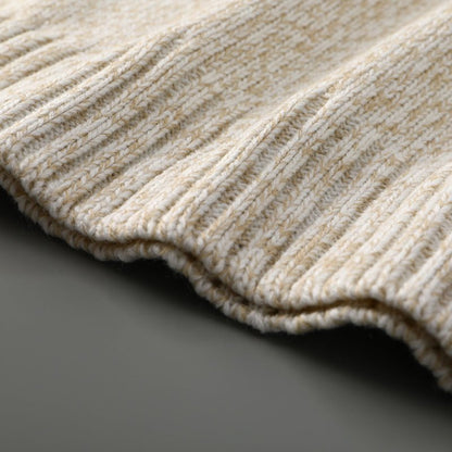 Half high neck zipper thick wool sweater men - Alpaca House