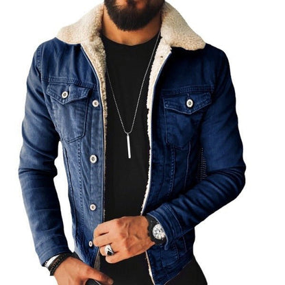 Lamb Wool Thickening Denim Jacket - Alpaca House