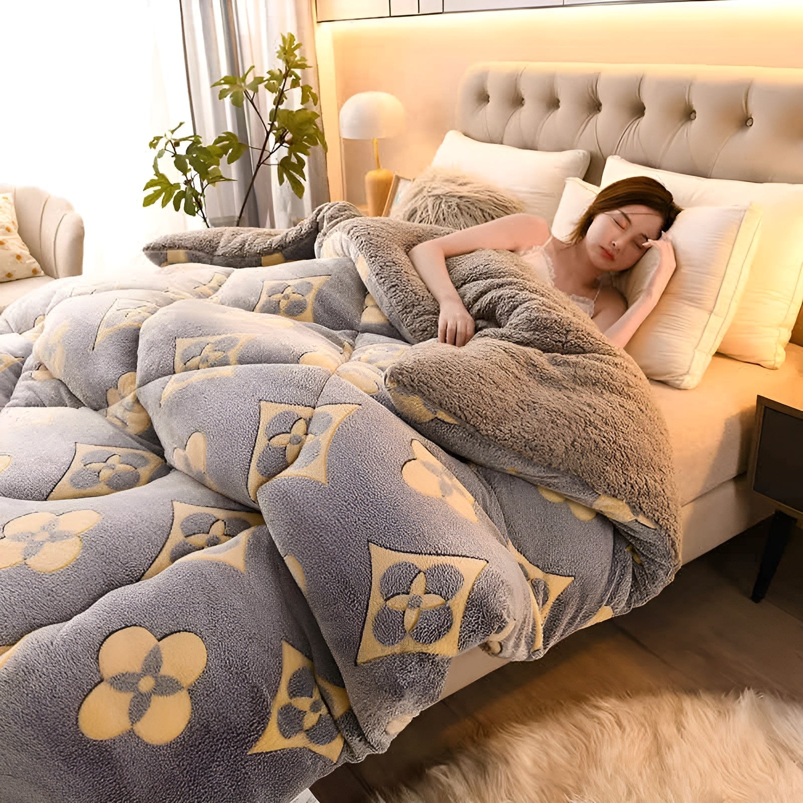 Lamb Wool Winter Blanket Thick Single - Person Warmth with Luxurious Soft Comfort - Alpaca House
