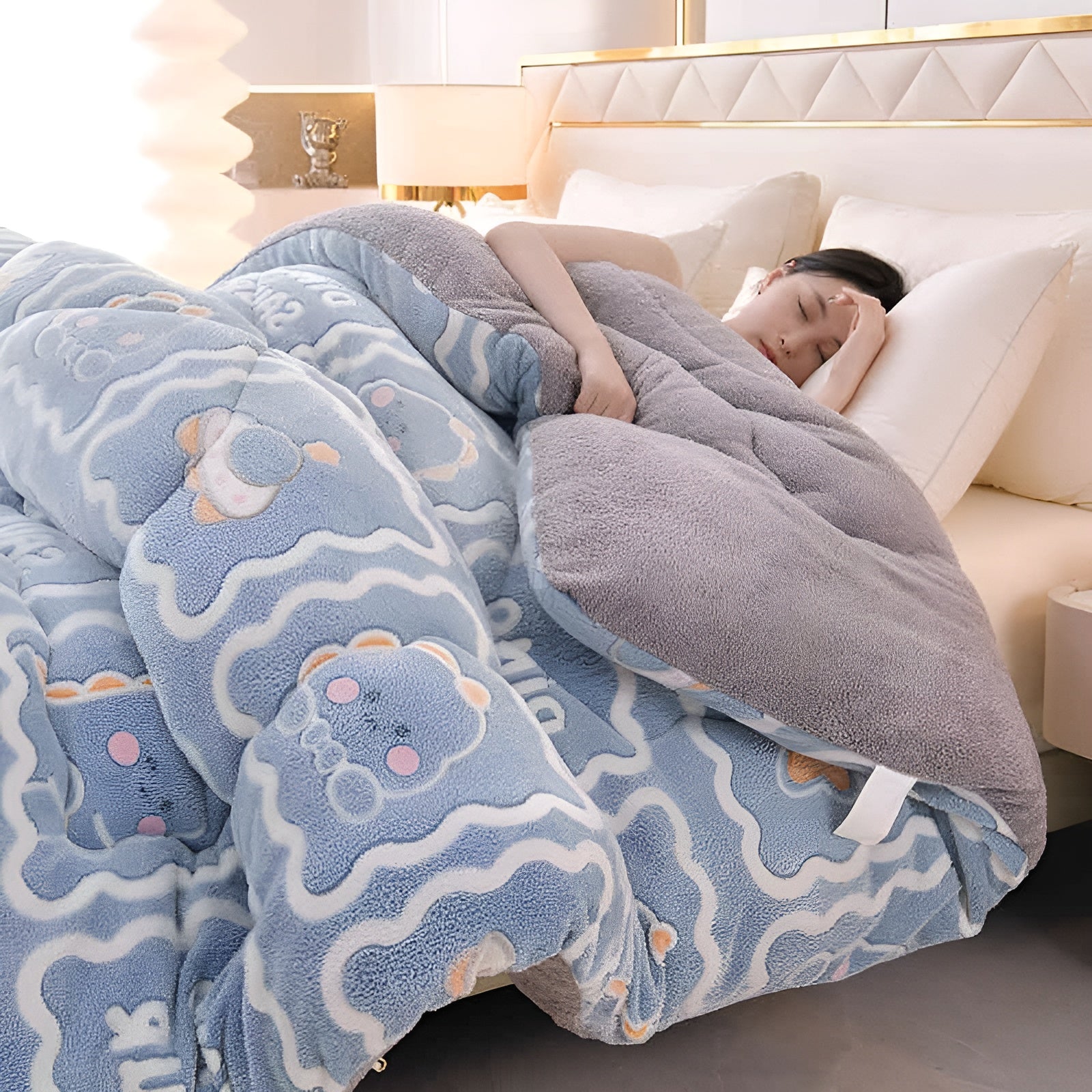 Lamb Wool Winter Blanket Thick Single - Person Warmth with Luxurious Soft Comfort - Alpaca House