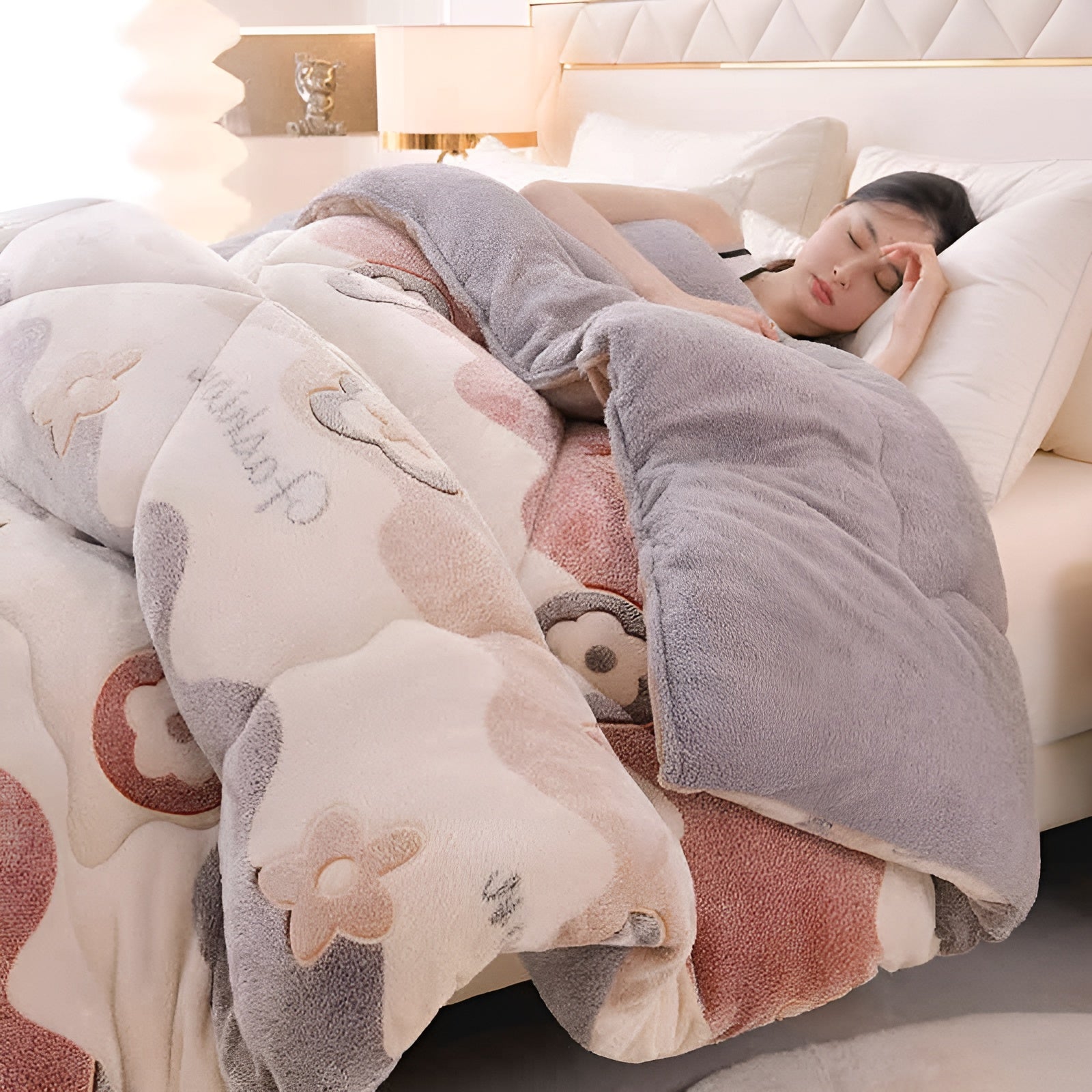 Lamb Wool Winter Blanket Thick Single - Person Warmth with Luxurious Soft Comfort - Alpaca House