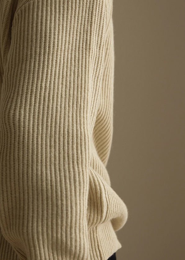 Lazy And Versatile Wool Turtleneck Half Loose Zip Sweater - Alpaca House