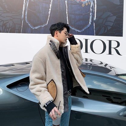 Men's Fashion Lamb Wool Jacket Top - Alpaca House