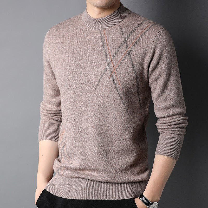 Men's Pure Wool Jacquard Sweater - Alpaca House