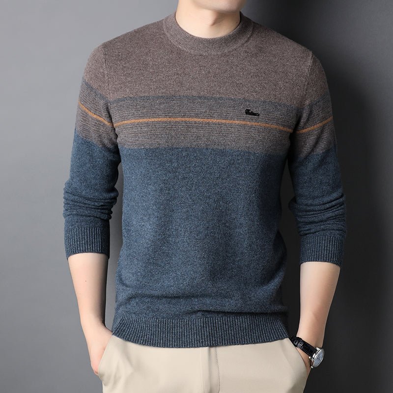 Men's Pure Wool Sweater Crewneck Knitted Sweater - Alpaca House
