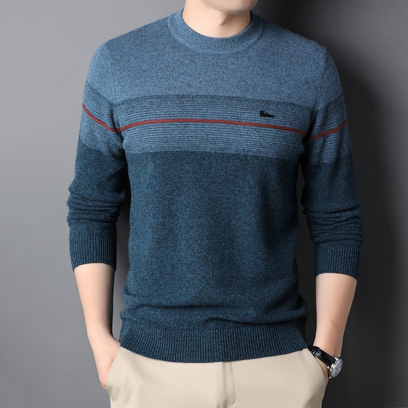 Men's Pure Wool Sweater Crewneck Knitted Sweater - Alpaca House