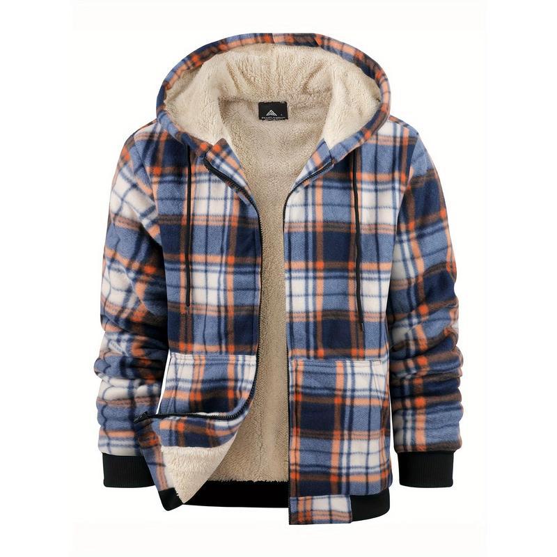 Men's Wool Plaid Hooded Jacket Outdoor Sportswear - Alpaca House