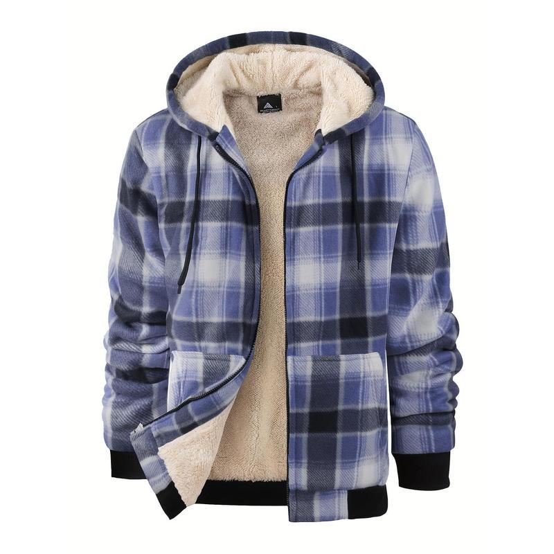 Men's Wool Plaid Hooded Jacket Outdoor Sportswear - Alpaca House