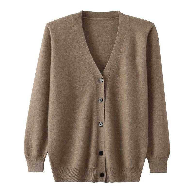 Mink Wool Sweater Men V - neck Thickened Sweater Loose Cardigan - Alpaca House