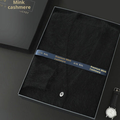 Mink Wool Sweater Men V - neck Thickened Sweater Loose Cardigan - Alpaca House