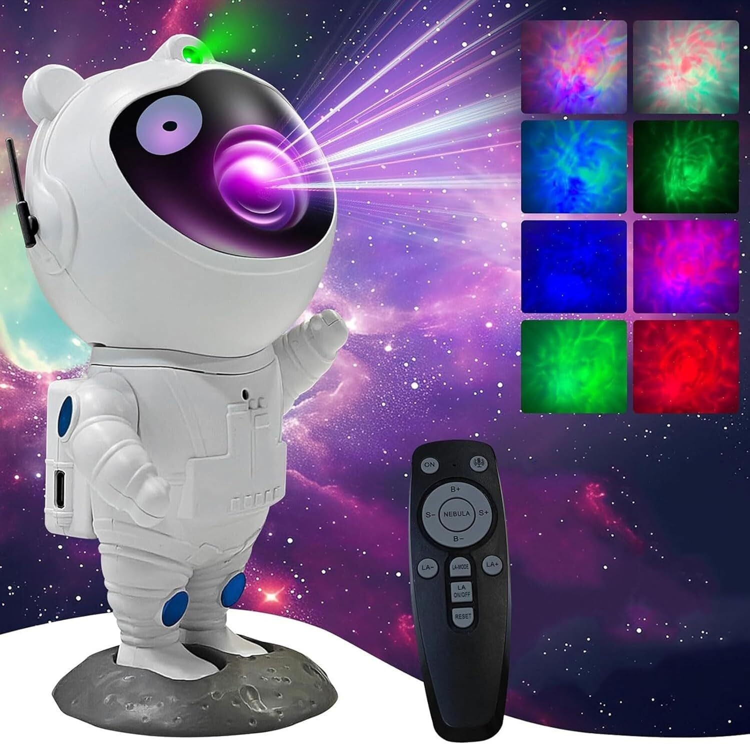 Galaxy Projector Astronaut Night Light with Remote Nebula Star Ceiling Lights