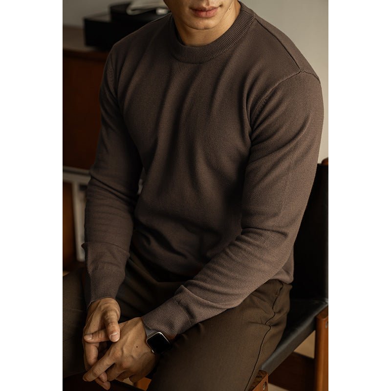 Tencel Wool Autumn And Winter Round Neck Long Sleeve Sweater Men - Alpaca House