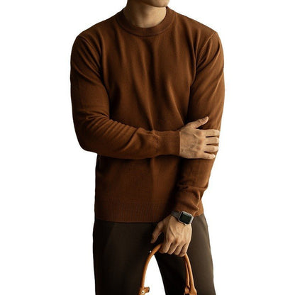 Tencel Wool Autumn And Winter Round Neck Long Sleeve Sweater Men - Alpaca House