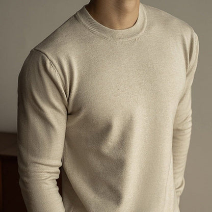 Tencel Wool Autumn And Winter Round Neck Long Sleeve Sweater Men - Alpaca House
