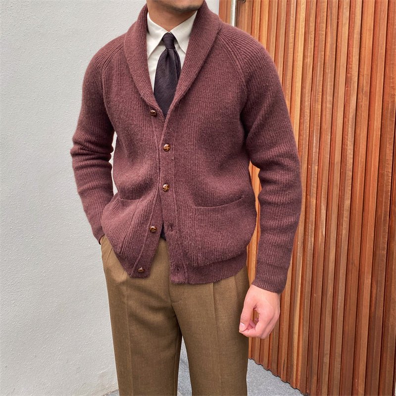 Thick Vintage Knitted Cardigan For Men Retro - Alpaca House