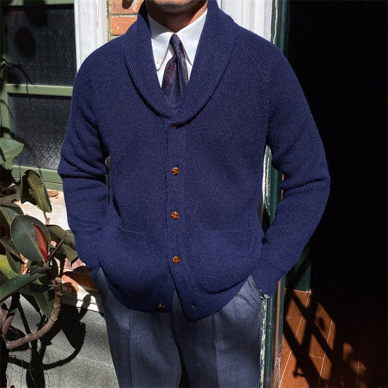 Thick Vintage Knitted Cardigan For Men Retro - Alpaca House