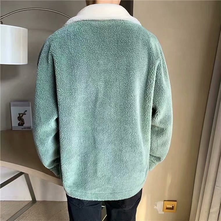 Thickened Warm Fleece Padded Jacket Men's Lamb Wool Coat - Alpaca House