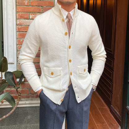 Warm Single Breasted Knitted Cardigan Jacket For Men - Alpaca House