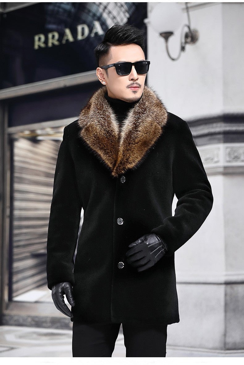 Wool collar woolen jacket - Alpaca House