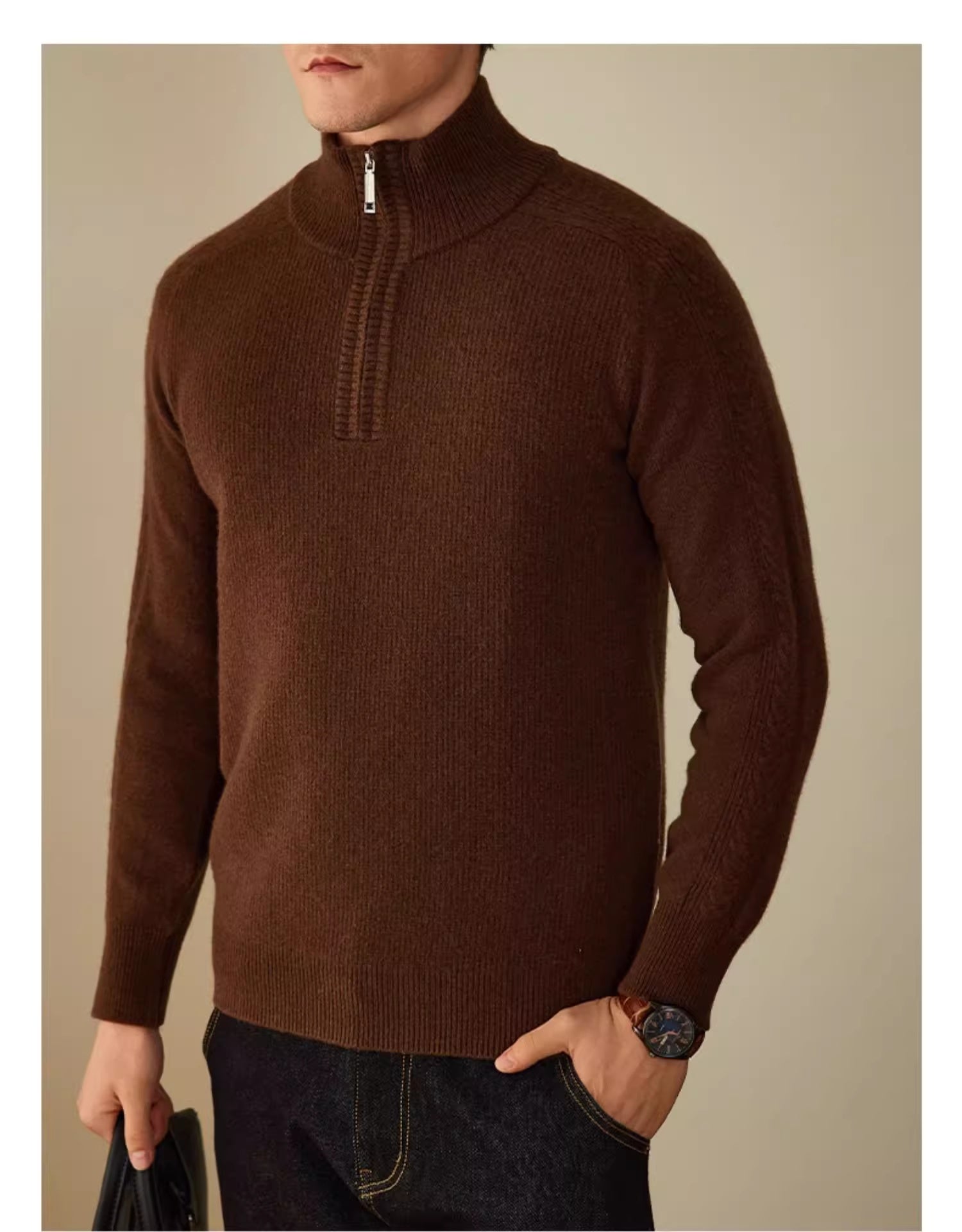 Wool Sweater Men's Business Leisure Warm Sweater - Alpaca House