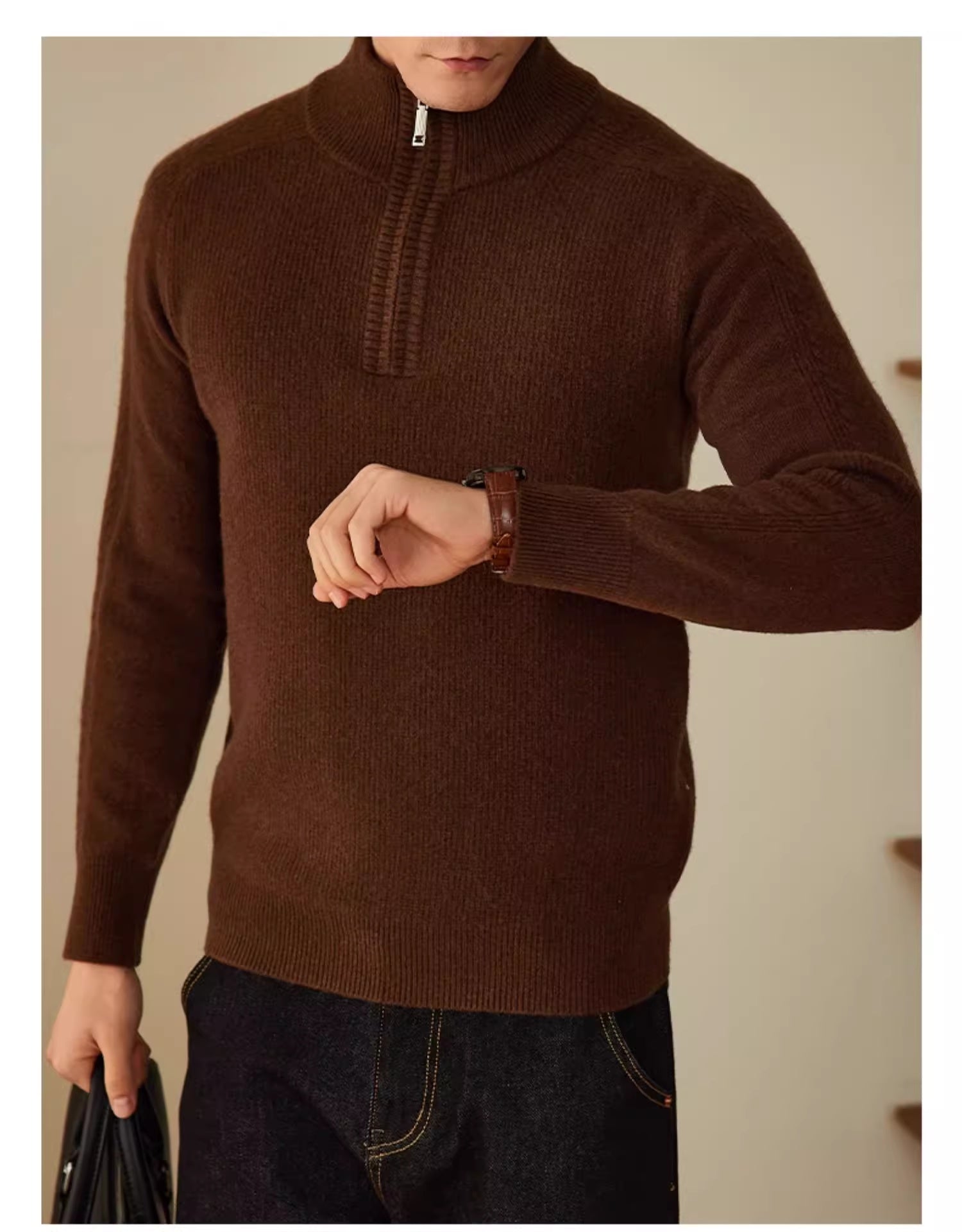 Wool Sweater Men's Business Leisure Warm Sweater - Alpaca House