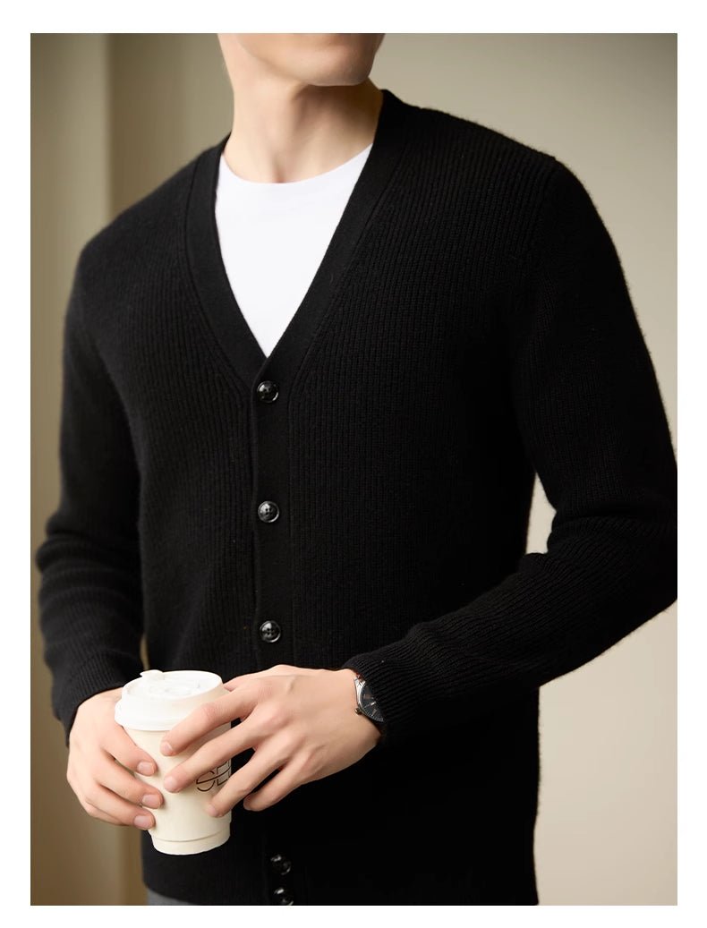 Wool Warm Cardigan Knitted Coat V - neck Casual American Men's Clothing Autumn And Winter - Alpaca House