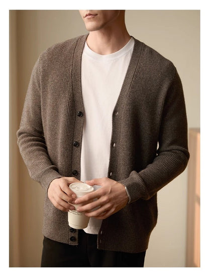 Wool Warm Cardigan Knitted Coat V - neck Casual American Men's Clothing Autumn And Winter - Alpaca House