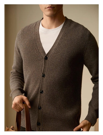 Wool Warm Cardigan Knitted Coat V - neck Casual American Men's Clothing Autumn And Winter - Alpaca House