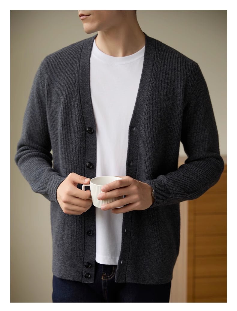 Wool Warm Cardigan Knitted Coat V - neck Casual American Men's Clothing Autumn And Winter - Alpaca House