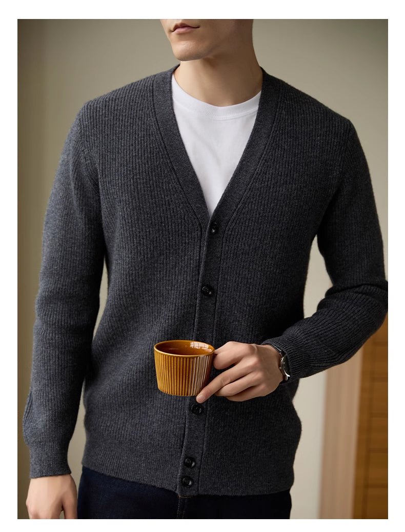 Wool Warm Cardigan Knitted Coat V - neck Casual American Men's Clothing Autumn And Winter - Alpaca House