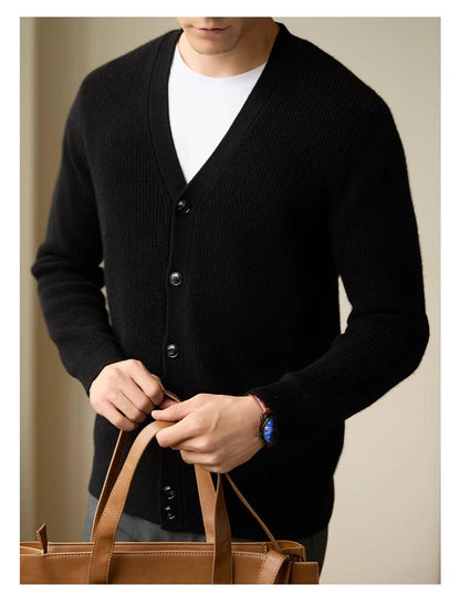 Wool Warm Cardigan Knitted Coat V - neck Casual American Men's Clothing Autumn And Winter - Alpaca House
