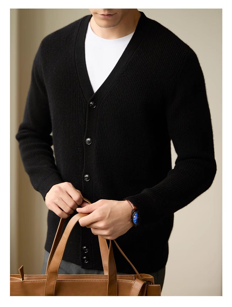 Wool Warm Cardigan Knitted Coat V - neck Casual American Men's Clothing Autumn And Winter - Alpaca House