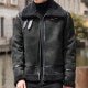 Youth Biker's Leather Jacket Lamb Wool Coat - Alpaca House