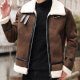 Youth Biker's Leather Jacket Lamb Wool Coat - Alpaca House